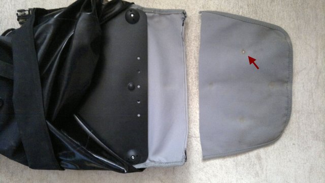 pannier after trimming pocket, wear on trimmed pocket