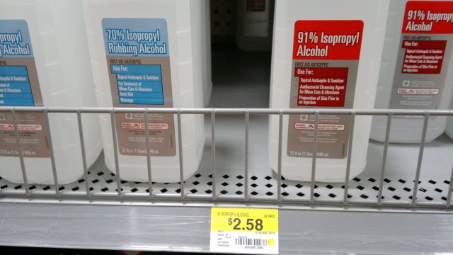 isopropyl alcohol for skin application, walmart