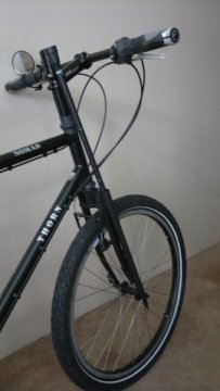 stick holder on bike, view from side