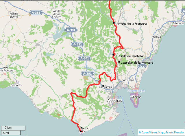 map of gr7, andalucia, part 1