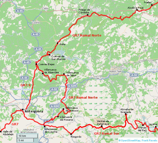map of gr7, andalucia, part 3