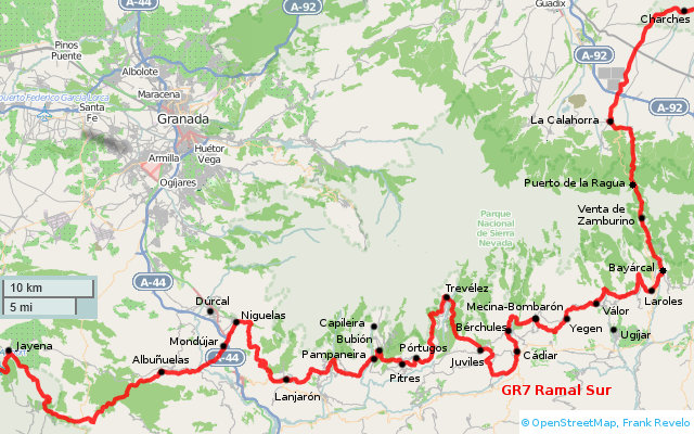 map of gr7, andalucia, part 4