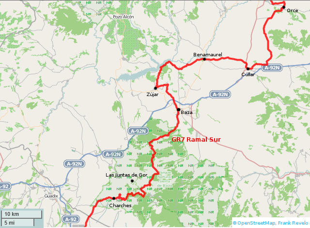 map of gr7, andalucia, part 5