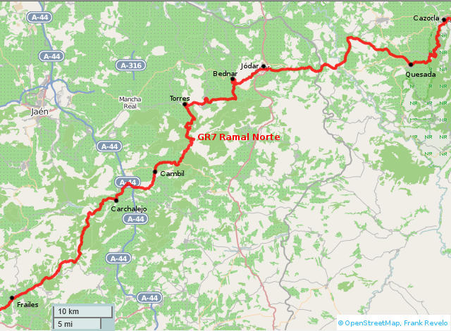 map of gr7, andalucia, part 7