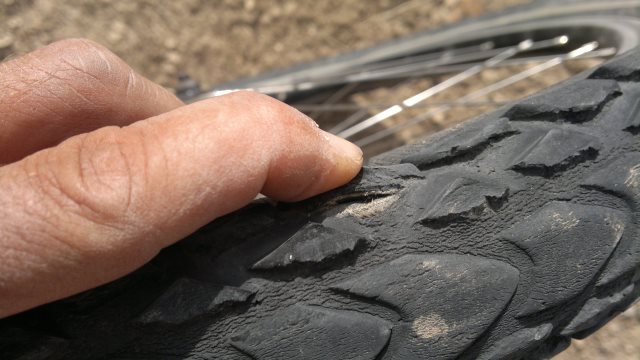 tire failure due to torn rubber