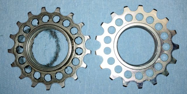 old and new sprockets
